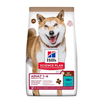 Hill's Science Plan No Grain Adult Medium 2.5kg Grain & Gluten Free Medium Breed Dry Food with Tuna Hill's Science Plan No Grain Adult Medium 2.5kg Grain & Gluten Free Medium Breed Dry Food with Tuna